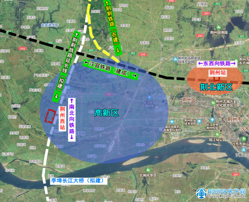 荆州站荆北新区vs荆州西站高新区展望荆州两个火车站